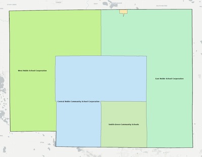 Noble County IN school district boundaries map