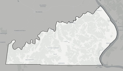 Ohio County IN county basemap context