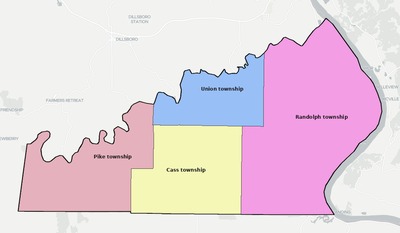Ohio County IN townships and subdivisions map