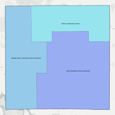 Orange County IN school district boundaries map