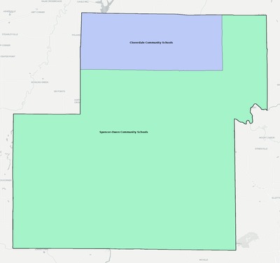 Owen County IN school district boundaries map