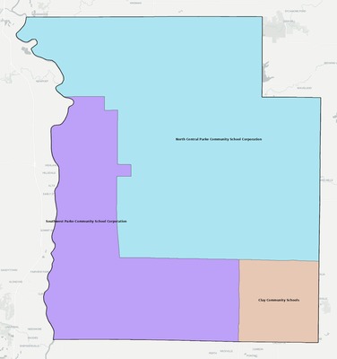 Parke County IN school district boundaries map