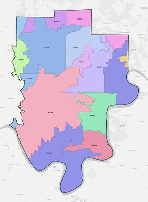 Perry County IN ZIP code boundaries map