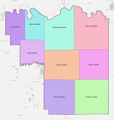 Pike County IN townships and subdivisions map