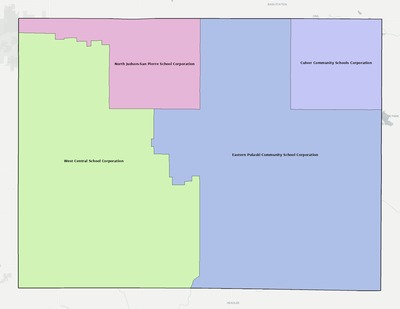 Pulaski County IN school district boundaries map
