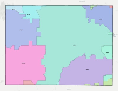 Pulaski County IN ZIP code boundaries map