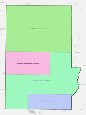 Putnam County IN school district boundaries map