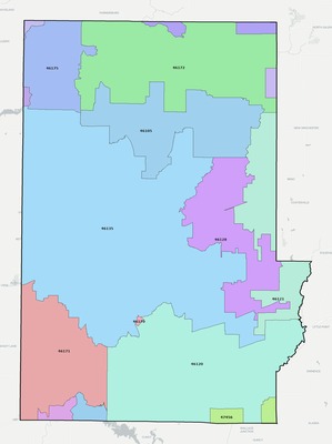 Putnam County IN ZIP code boundaries map