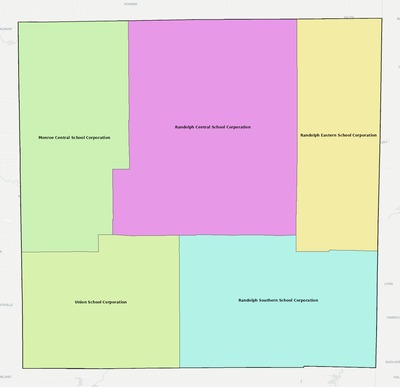 Randolph County IN school district boundaries map
