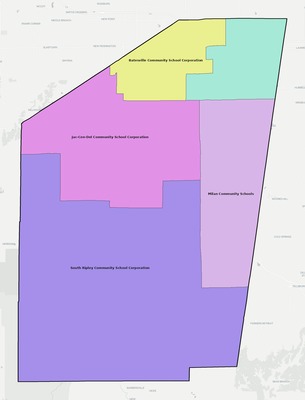 Ripley County IN school district boundaries map