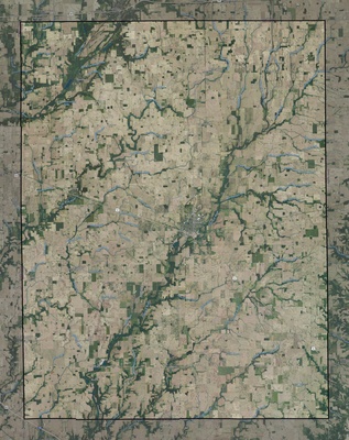 Rush County IN USGS imagery and topo map