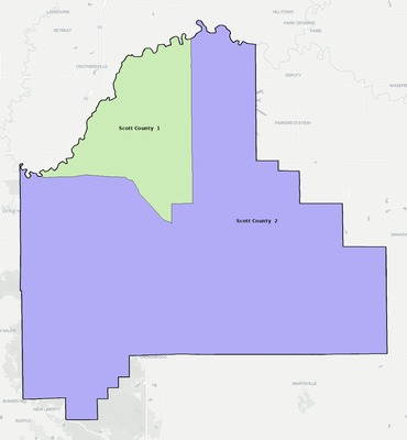Scott County IN school district boundaries map