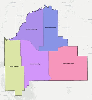 Scott County IN townships and subdivisions map