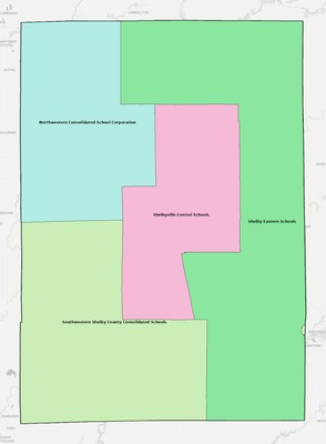 Shelby County IN school district boundaries map