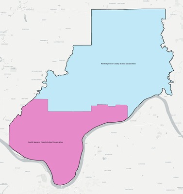 Spencer County IN school district boundaries map