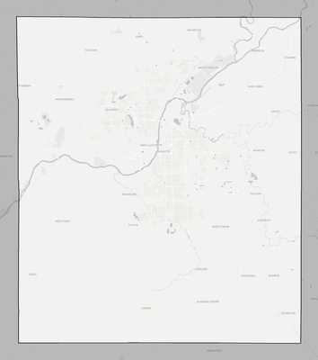 Tippecanoe County IN county basemap context