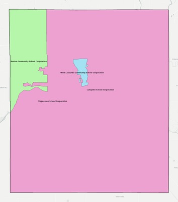 Tippecanoe County IN school district boundaries map