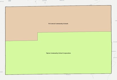 Tipton County IN school district boundaries map