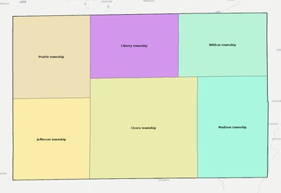Tipton County IN townships and subdivisions map