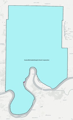 Vanderburgh County IN school district boundaries map