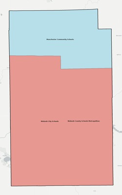 Wabash County IN school district boundaries map