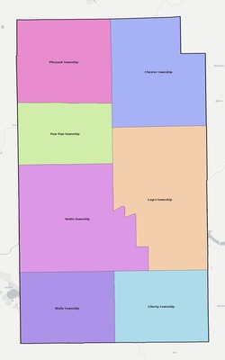 Wabash County IN townships and subdivisions map