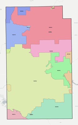 Wabash County IN ZIP code boundaries map