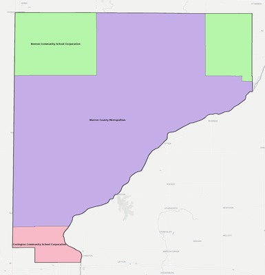 Warren County IN school district boundaries map