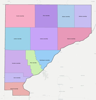 Warren County IN townships and subdivisions map