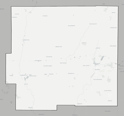 Wayne County IN county basemap context