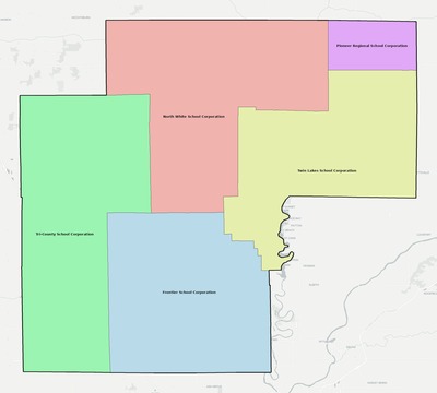 White County IN school district boundaries map