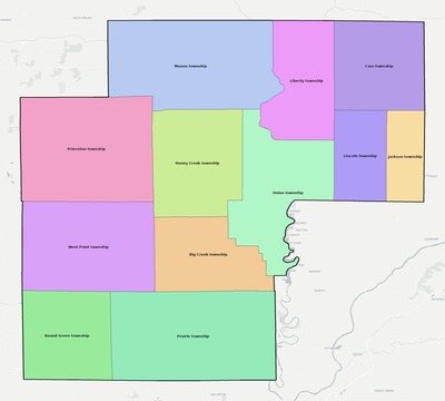 White County IN townships and subdivisions map