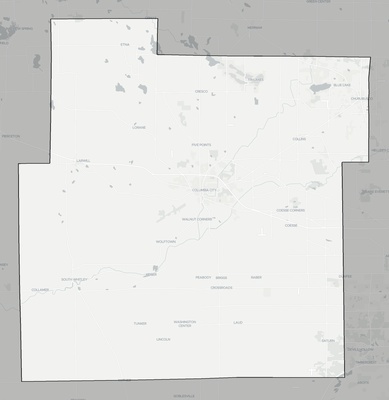 Whitley County IN county basemap context