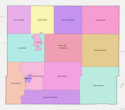 Allen County KS townships and subdivisions map