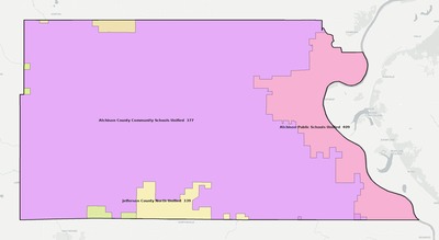 Atchison County KS school district boundaries map