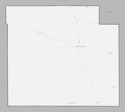 Barber County KS county basemap context