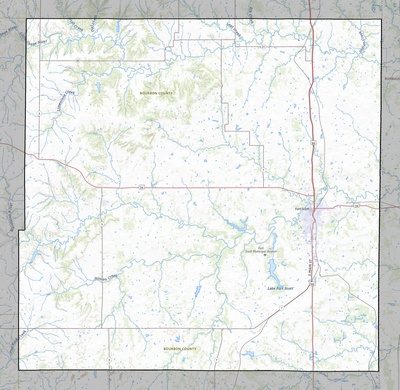 Bourbon County KS USGS topo map