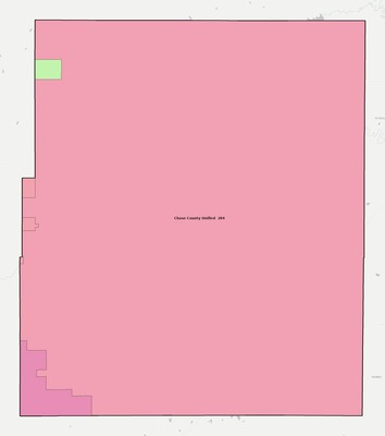 Chase County KS school district boundaries map