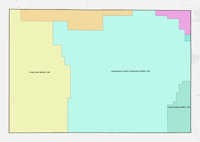 Chautauqua County KS school district boundaries map