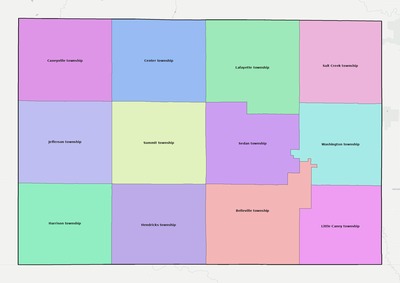 Chautauqua County KS townships and subdivisions map
