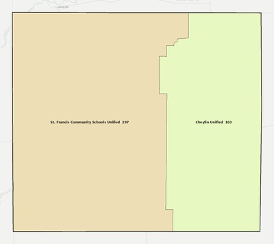 Cheyenne County KS school district boundaries map