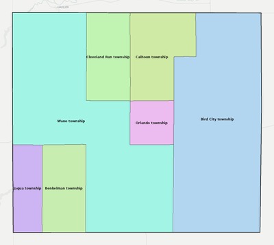 Cheyenne County KS townships and subdivisions map