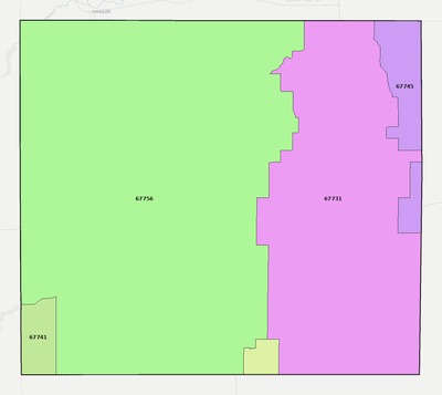 Cheyenne County KS ZIP code boundaries map
