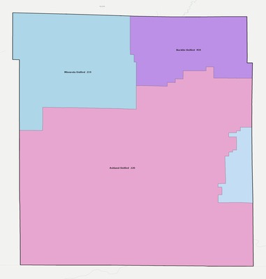 Clark County KS school district boundaries map