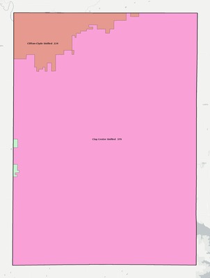 Clay County KS school district boundaries map