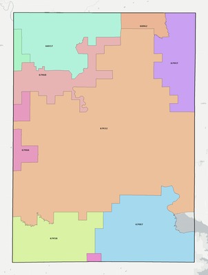 Clay County KS ZIP code boundaries map