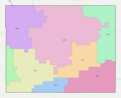 Cloud County KS ZIP code boundaries map