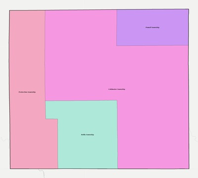 Comanche County KS townships and subdivisions map