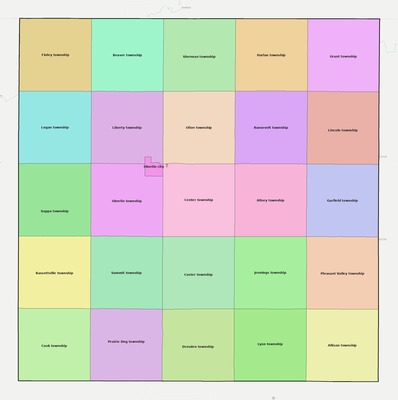 Decatur County KS townships and subdivisions map