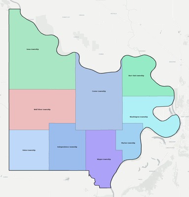 Doniphan County KS townships and subdivisions map